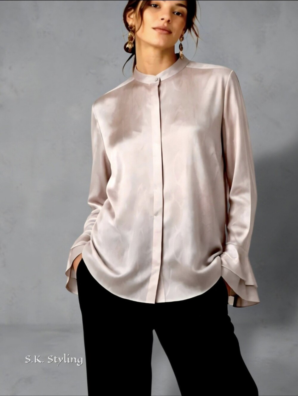 Elie Tahari Safiya 100% Silk Charmeuse Blouse Tearose Python size XL NWT $328